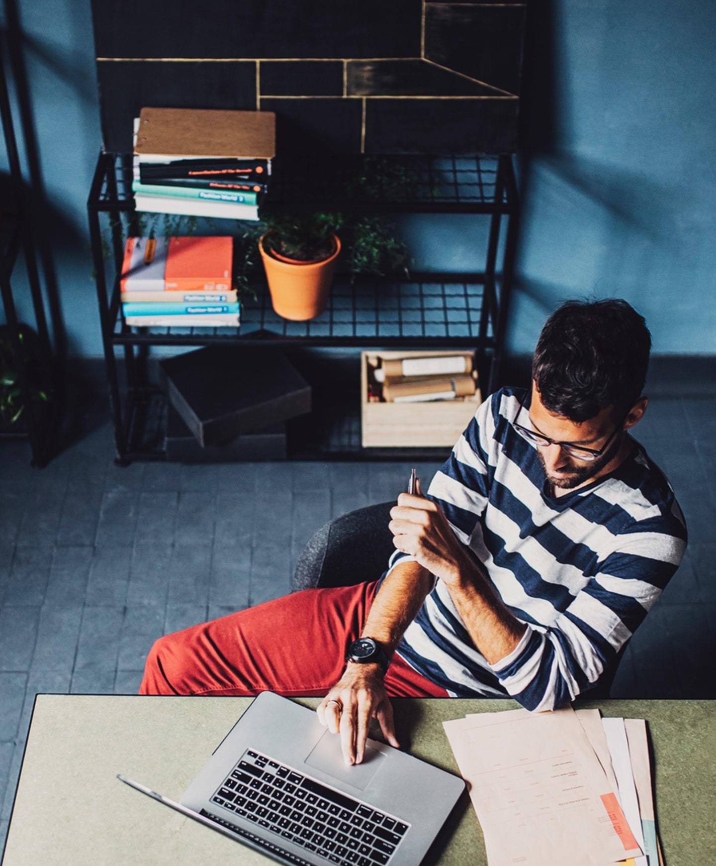 Man working in a home office