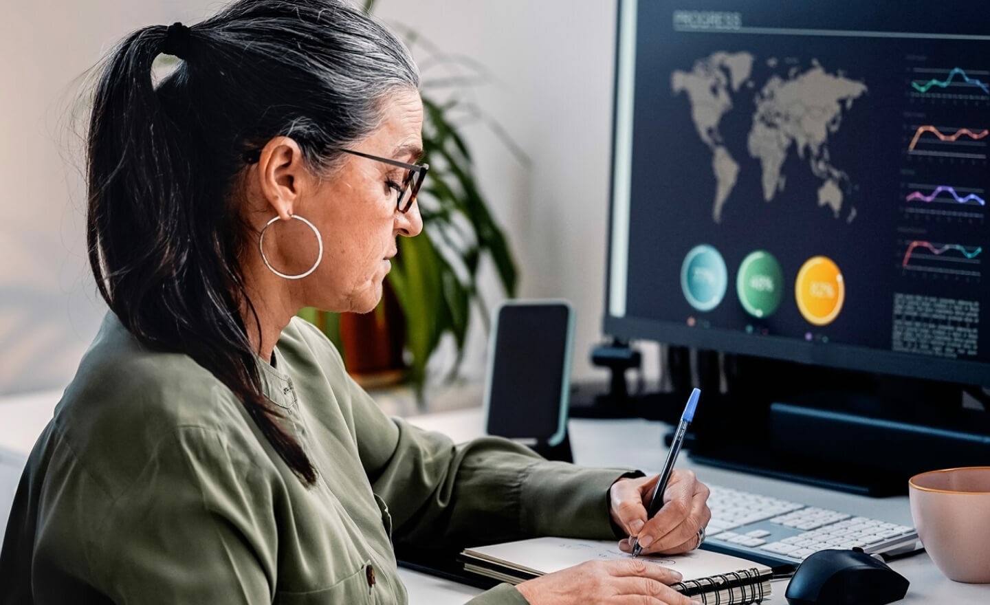 Woman working on computer