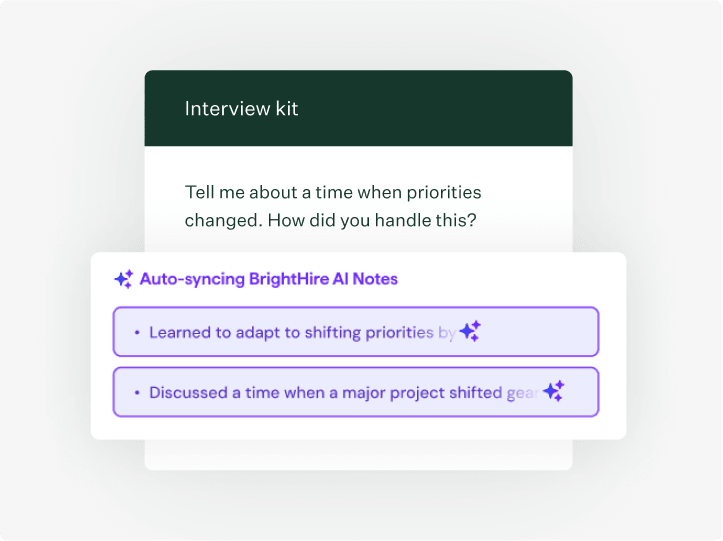 AI interview intelligence with Bright Hire UI