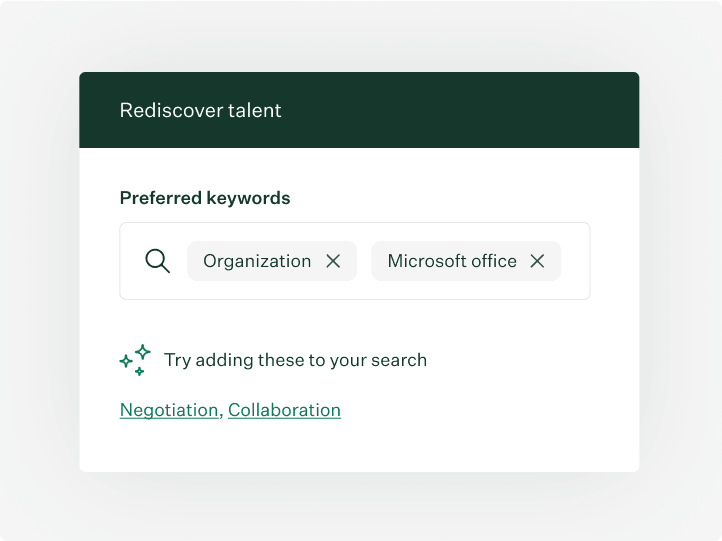 Candidate rediscovery UI