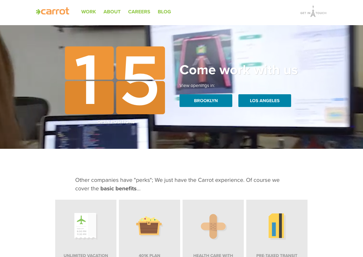 carrot creative career page