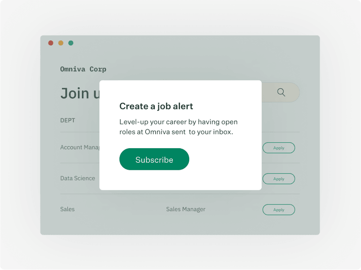 Create a job alert UI