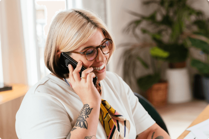 Woman talking on phone